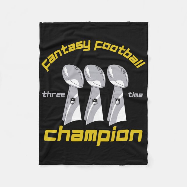 Cobertor De Velo Fun Three Time Fantasy Football League Champion Tr (Frente)
