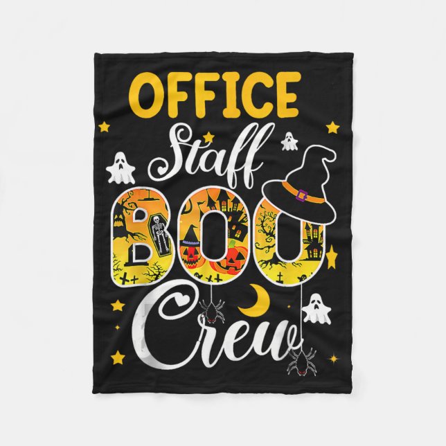 Cobertor De Velo Funcionarios do Office Boo Crew Divertido Hallowee (Frente)