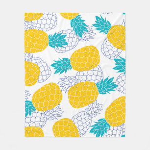 Cobertor De Velo Fundo branco de abacaxi, padrão sem costura.