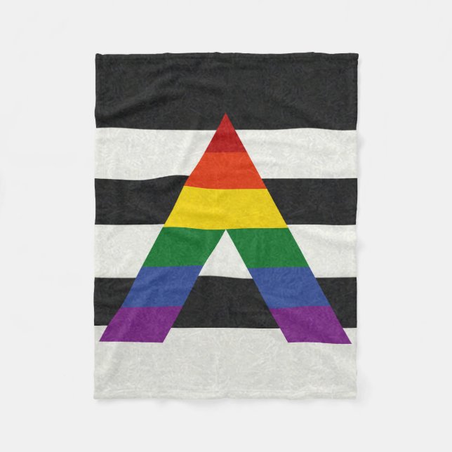 Cobertor De Velo Fundo Colorido do Sinalizador do Orgulho Ally LGBT (Frente)