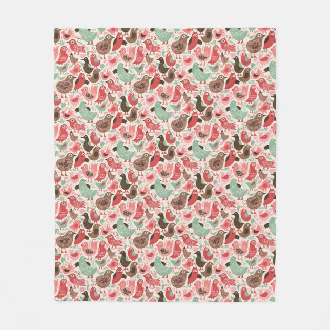 Cobertor De Velo fundo com pássaros bonitos (Frente)