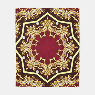 Cobertor De Velo Fundo de Ilustração de Quadro Dourado Pérola