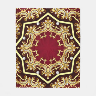 Cobertor De Velo Fundo de Ilustração de Quadro Dourado Pérola