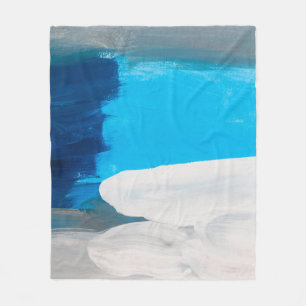 Cobertor De Velo Fundo de pintura de Abstrato azul, Cinza e branco