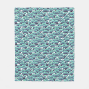 Cobertor De Velo Fundo decorativo da onda do mar