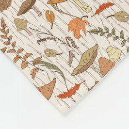 Cobertor De Velo Fungos e Folhas de outono - padrão perfeito.