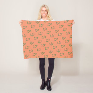 Cobertor De Velo Funky Green Fern Pattern Blanket