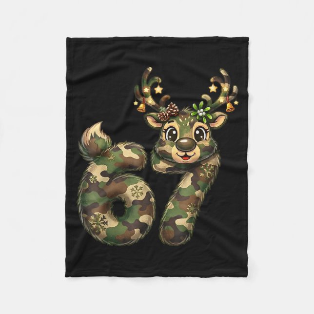 Cobertor De Velo Funny 67 Christmas Holiday Camo Hunting Reindeer D (Frente)