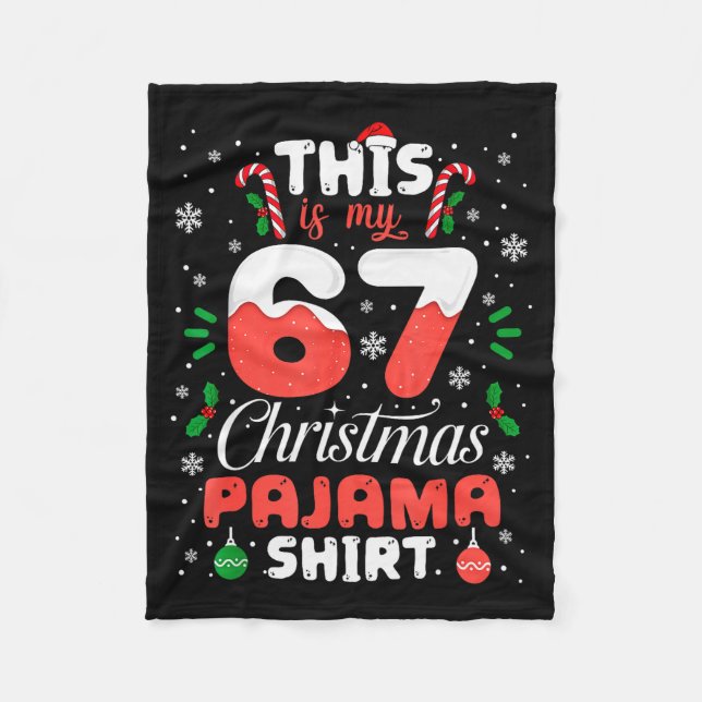 Cobertor De Velo Funny 67 Christmas Pajamas Shirt Six Seven Meme Br (Frente)