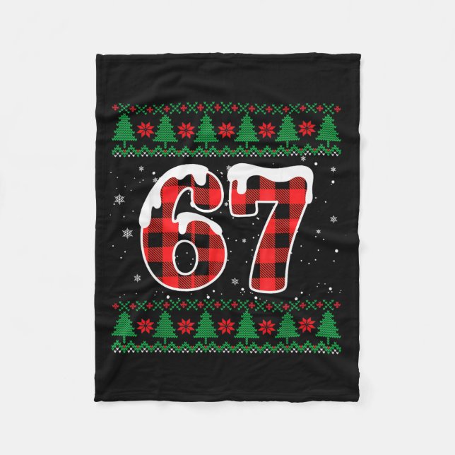 Cobertor De Velo Funny 67 Six Seven Meme Brainrot Cringe Christmas  (Frente)