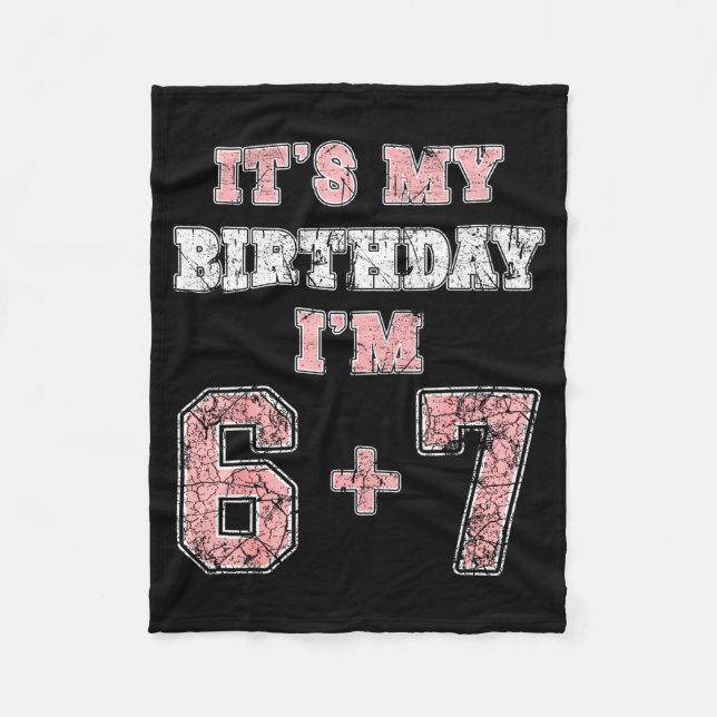 Cobertor De Velo Funny 6 7 13th Birthday Six Seven Teenager 13 Year (Frente)