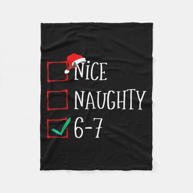 Cobertor De Velo Funny 6-7 Meme Nice Naughty 67 Christmas Six Seven (Frente)