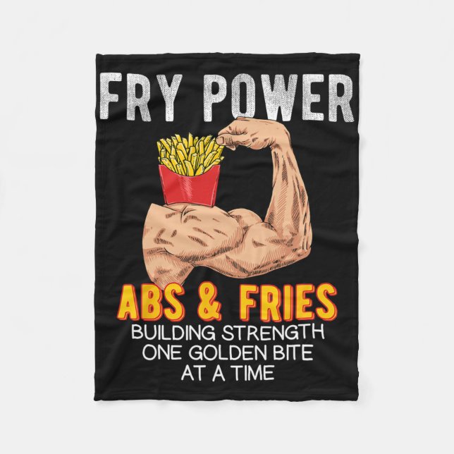 Cobertor De Velo Funny Abs Exerce Fries Franceses Construção Muscul (Frente)