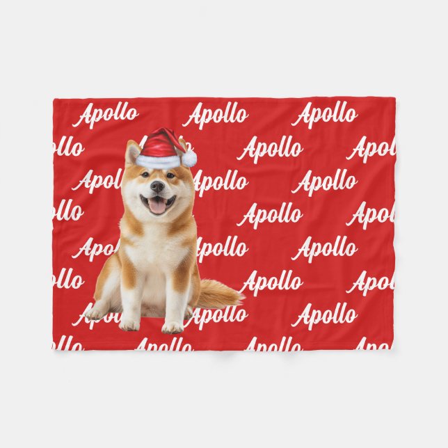 Cobertor De Velo Funny Akita Dog Name Patterned Christmas (Frente (Horizontal))