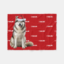 Cobertor De Velo Funny Alaskan Malamute Dog Name Padrão Natal