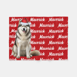 Cobertor De Velo Funny Alaskan Malamute Dog Name Padrão Natal