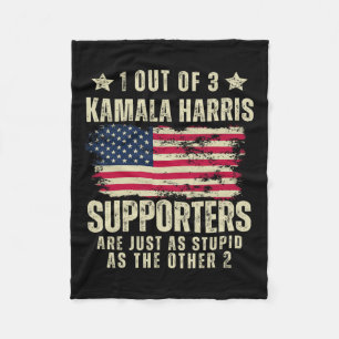 Cobertor De Velo Funny Anti Kamala Harris Piada estúpida bandeira a