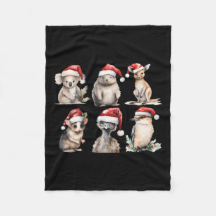 Cobertor De Velo Funny Aussie Animais Papais noeis De Natal Austral