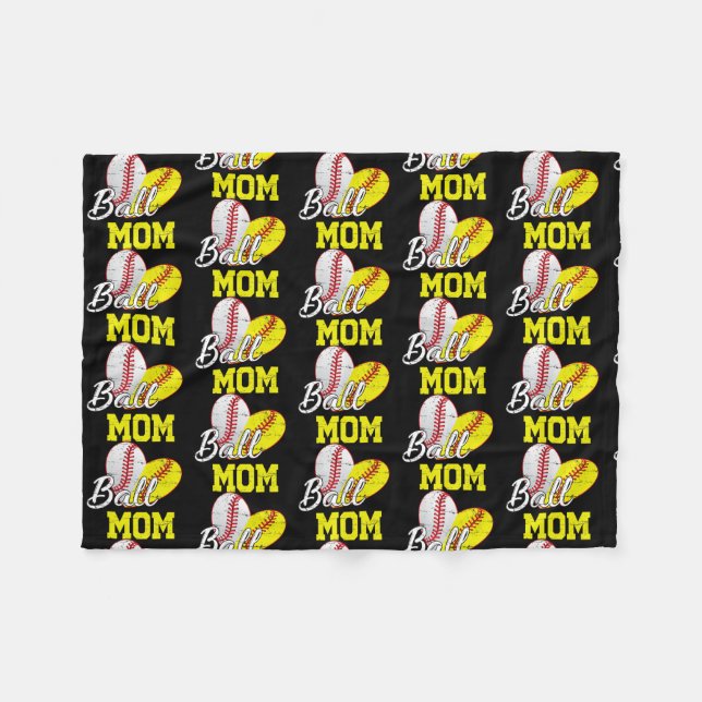 Cobertor De Velo Funny Ball Mom Softball Baseball Gifts For Women (Frente (Horizontal))