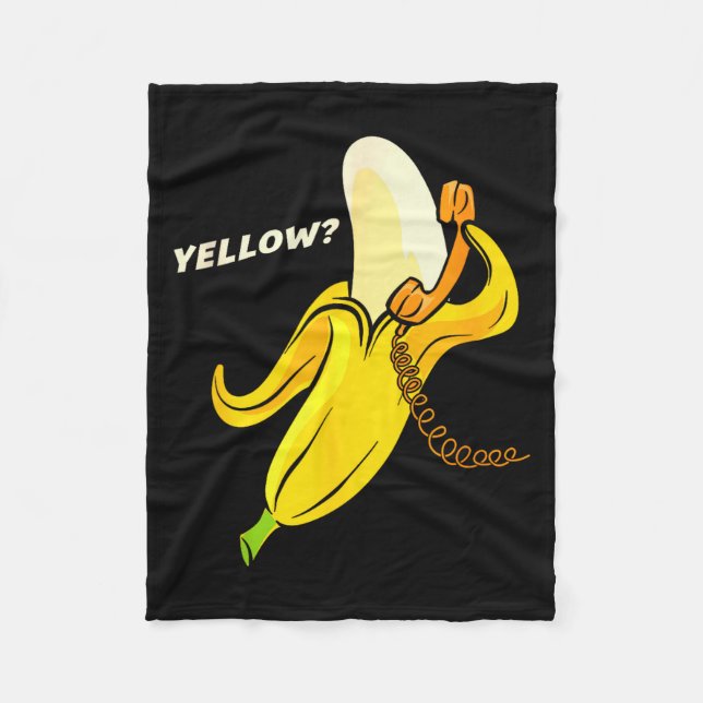 Cobertor De Velo Funny Banana Phone - Yellow_ Hello_  (Frente)
