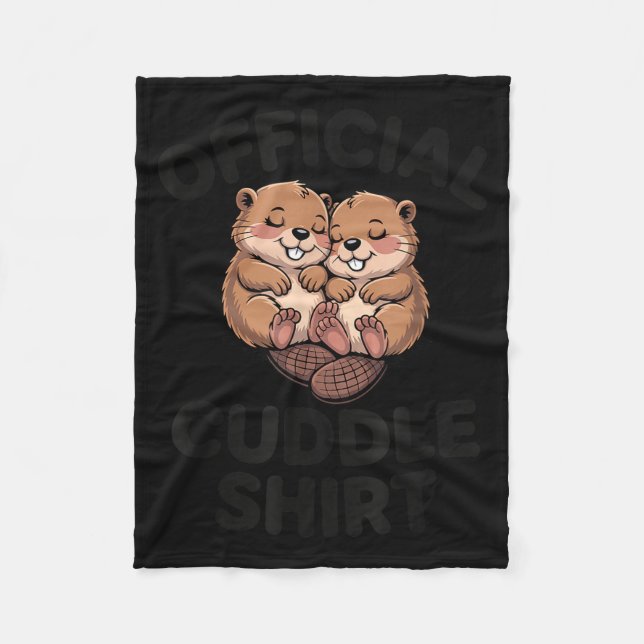 Cobertor De Velo Funny Beavers Hugging Cuddle  (Frente)
