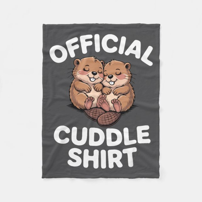Cobertor De Velo Funny Beavers Hugging Cuddle  (Frente)