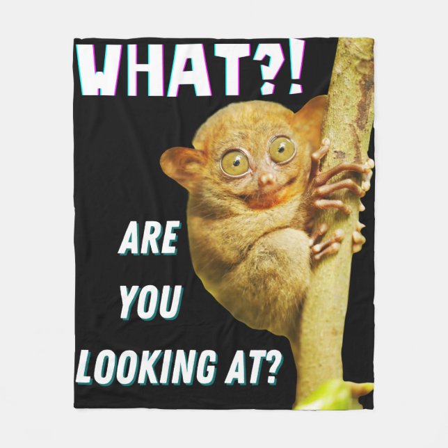 Cobertor De Velo Funny Big Eyed Tarsier What Are You Looking At (Frente)