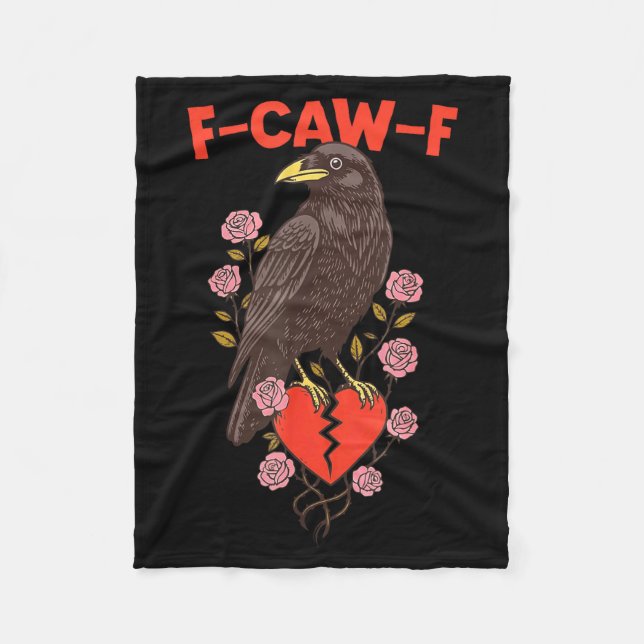 Cobertor De Velo Funny Black Bird F-caw-f Anti Valentines Day Singl (Frente)