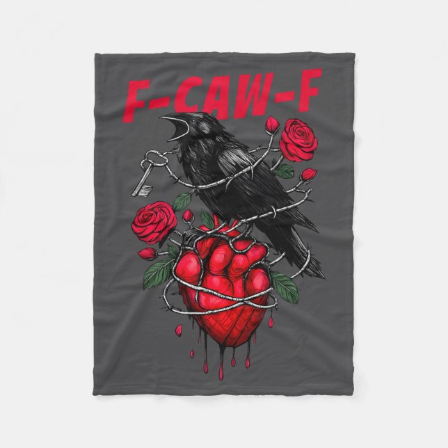 Cobertor De Velo Funny Black Bird F-caw-f Anti Valentines Day Singl (Frente)