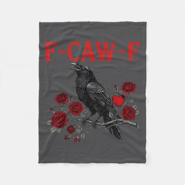Cobertor De Velo Funny Black Bird F-caw-f Anti Valentines Day Singl (Frente)