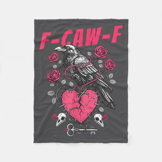 Cobertor De Velo Funny Black Bird F-caw-f Anti Valentines Day Singl (Frente)