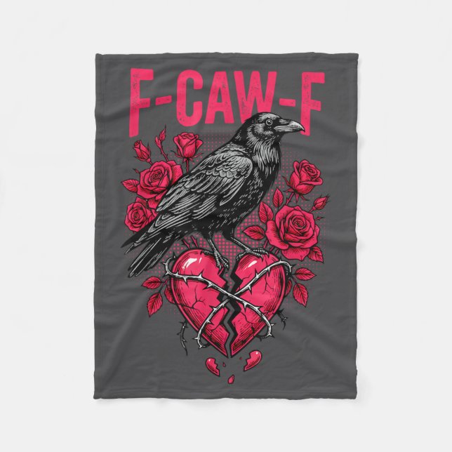 Cobertor De Velo Funny Black Bird F-caw-f Anti Valentines Day Singl (Frente)