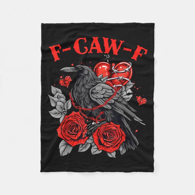 Cobertor De Velo Funny Black Bird F-caw-f Anti Valentines Day Singl (Frente)