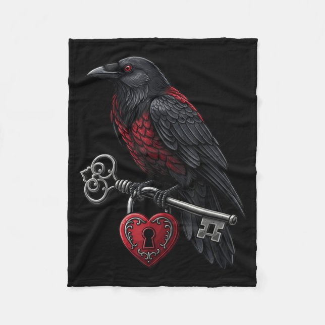 Cobertor De Velo Funny Black Crow Black Bird Funny Crow Valentines  (Frente)