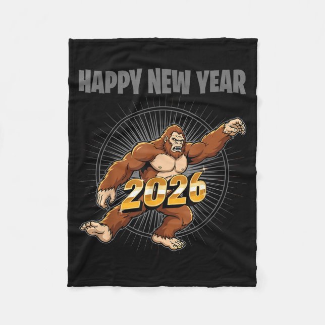 Cobertor De Velo Funny Boys Nye Outfit, Mens Bigfoot Happy New Year (Frente)