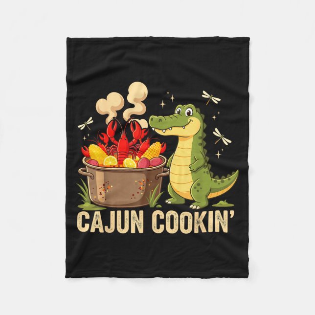 Cobertor De Velo Funny Cajun Louisiana Boil Alligator Crawfish Mard (Frente)