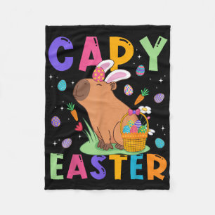 Cobertor De Velo Funny Capybara Day Capy Easter Ovos Capy Lo