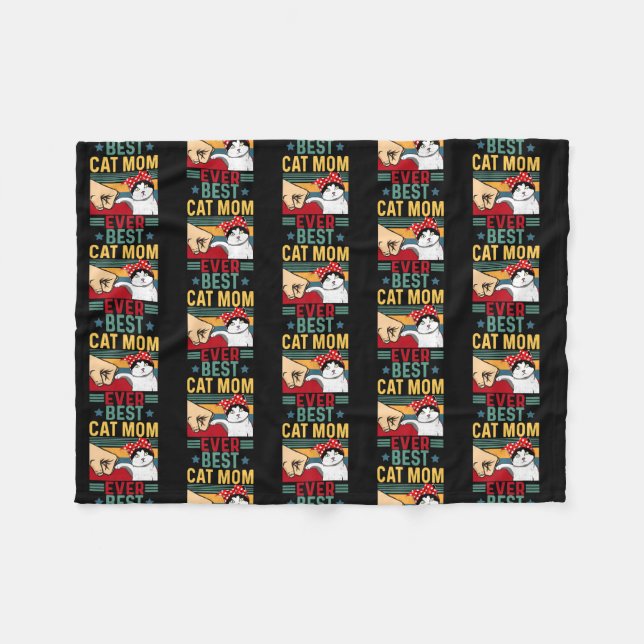 Cobertor De Velo Funny Cat Mom for Cat Lovers Mothers Day Gifts (Frente (Horizontal))