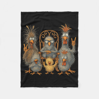 Cobertor De Velo Funny Chicken Art Colorful Eagerlys Crazy Chicken 