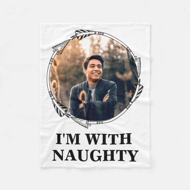 Cobertor De Velo Funny Christmas Matching Couple Naughty Nice Photo (Frente)