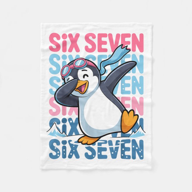 Cobertor De Velo Funny Christmas Penguin Dabbing Xmas Dab Six Seven (Frente)