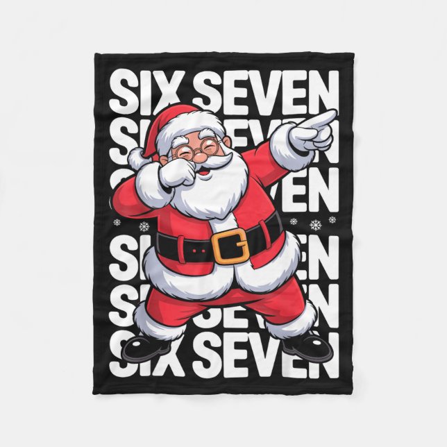Cobertor De Velo Funny Christmas Santa Dabbing Xmas Dab Six Seven 6 (Frente)