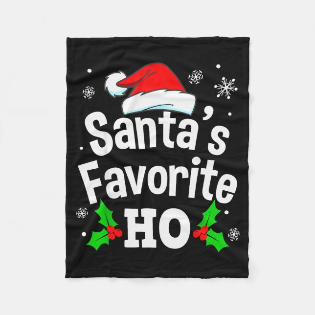 Cobertor De Velo Funny Christmas Santa's Favorite Ho Naughty Pajama (Frente)