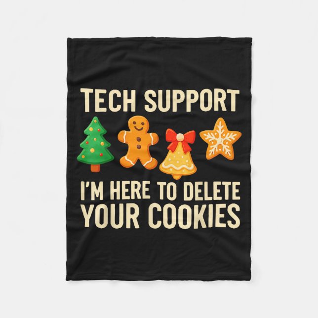Cobertor De Velo Funny Cookies Christmas Gingerbread Tech Suprt Men (Frente)