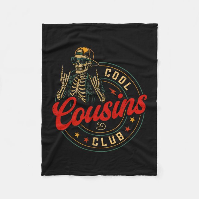 Cobertor De Velo Funny Cool Cousins Club Shirt Cousin Crew Skeleton (Frente)