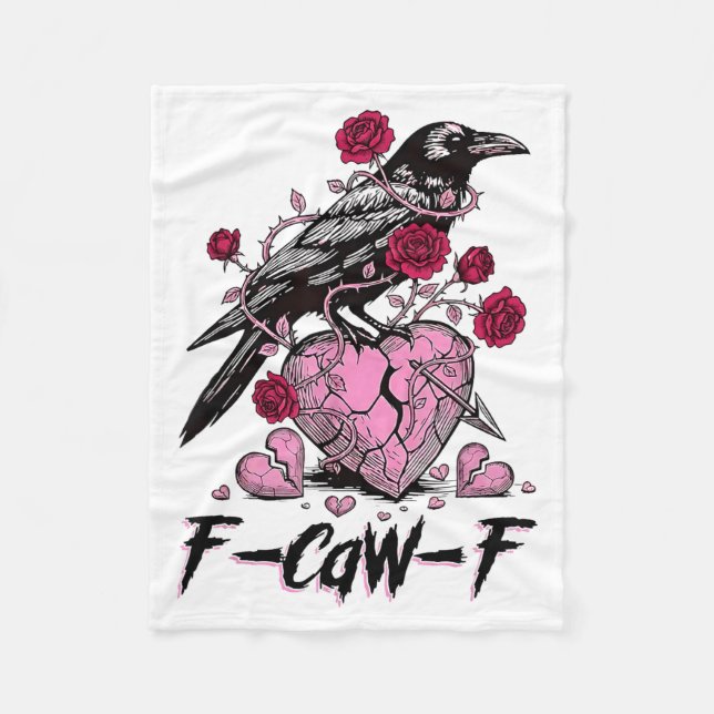 Cobertor De Velo Funny Crow F-caw-f Valentines Day Black Bird Fcawf (Frente)