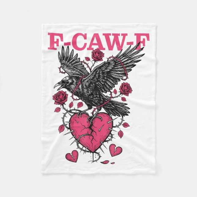 Cobertor De Velo Funny Crow F-caw-f Valentines Day Black Bird Fcawf (Frente)