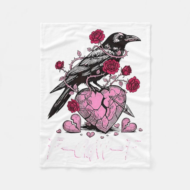 Cobertor De Velo Funny Crow F-caw-f Valentines Day Black Bird Fcawf (Frente)