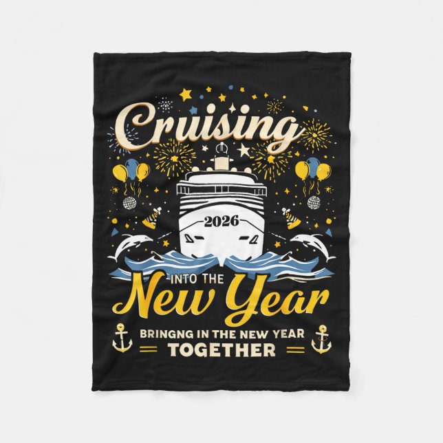 Cobertor De Velo Funny Cruising Into 2026 New Year Matching Family  (Frente)