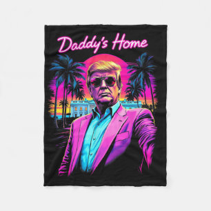 Cobertor De Velo Funny Daddys Home White House Trump Pink 2024